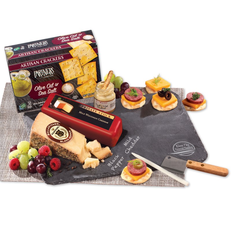 Genuine Slate Serving Plate with Wisconsin Cheese 1 Genuine Slate Serving Plate with Wisconsin Cheese 1