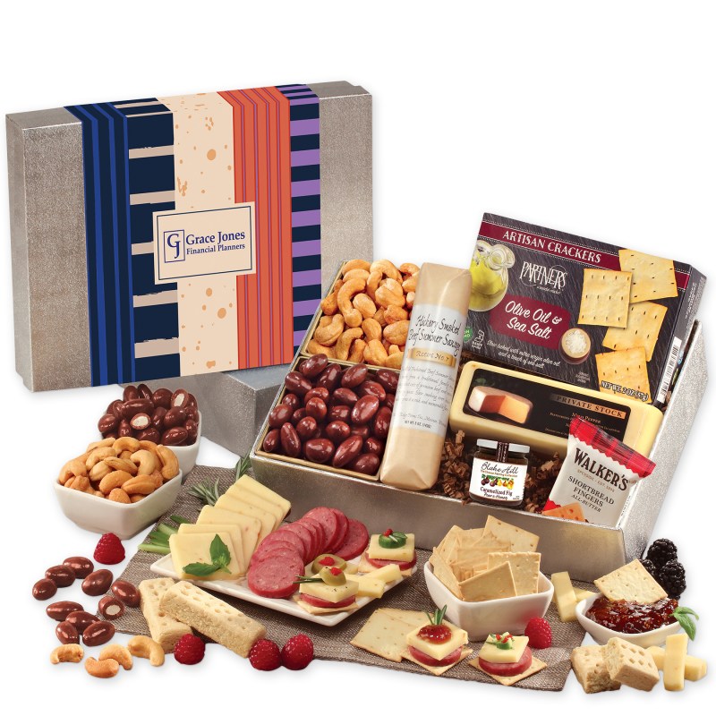 Shelf Stable Snacking Smorgasbord with Stripes & Splatter Sleeve 1 Shelf Stable Snacking Smorgasbord with Stripes & Splatter Sleeve 1
