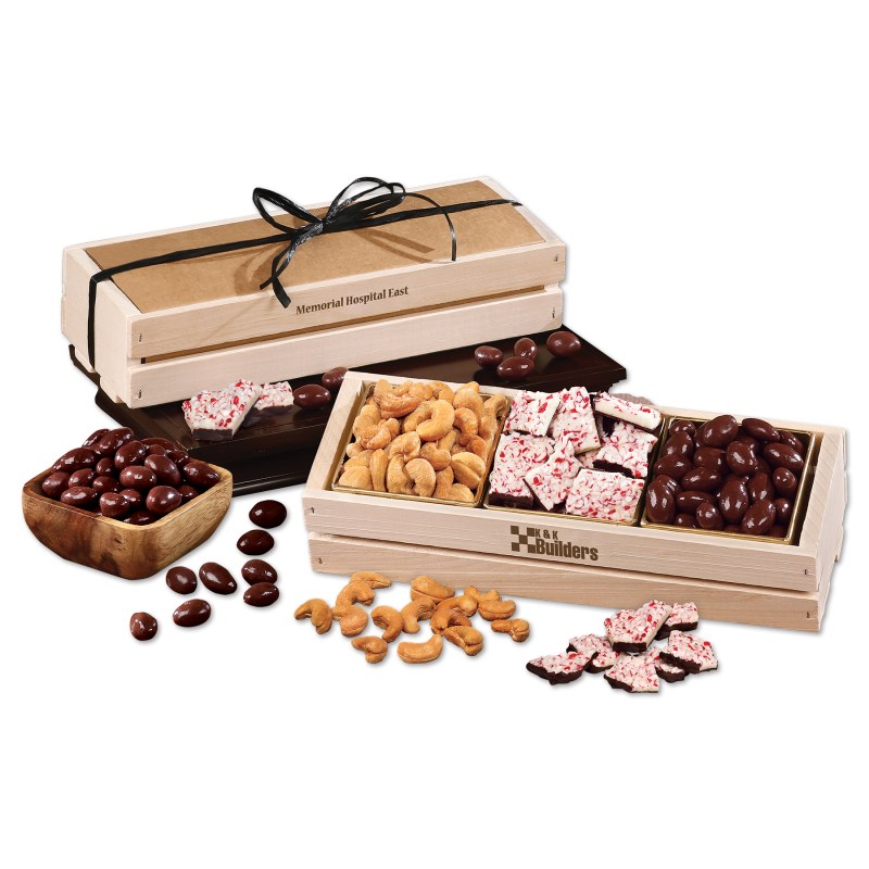 Wooden Crate w/Sweet & Crunchy Assortment 1 Wooden Crate w/Sweet & Crunchy Assortment 1