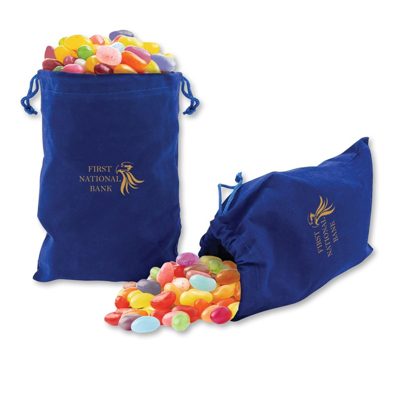 Jelly Belly® Jelly Beans in Blue Velour Gift Bag 1 Jelly Belly® Jelly Beans in Blue Velour Gift Bag 1