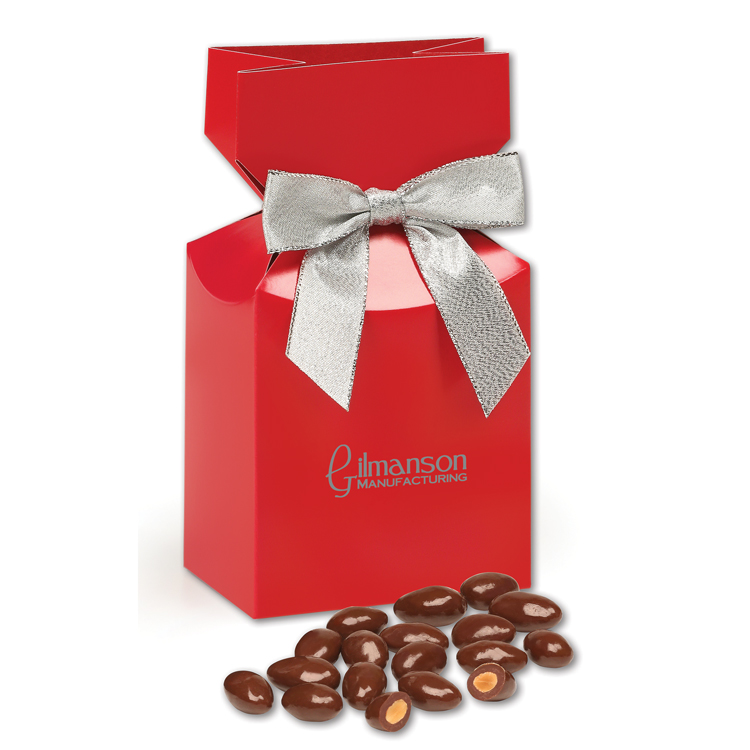 Red Gift Box w/Chocolate Covered Almonds 1