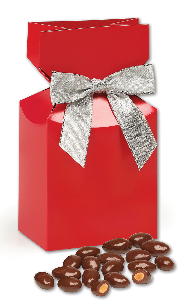 Red Gift Box w/Chocolate Covered Almonds 1