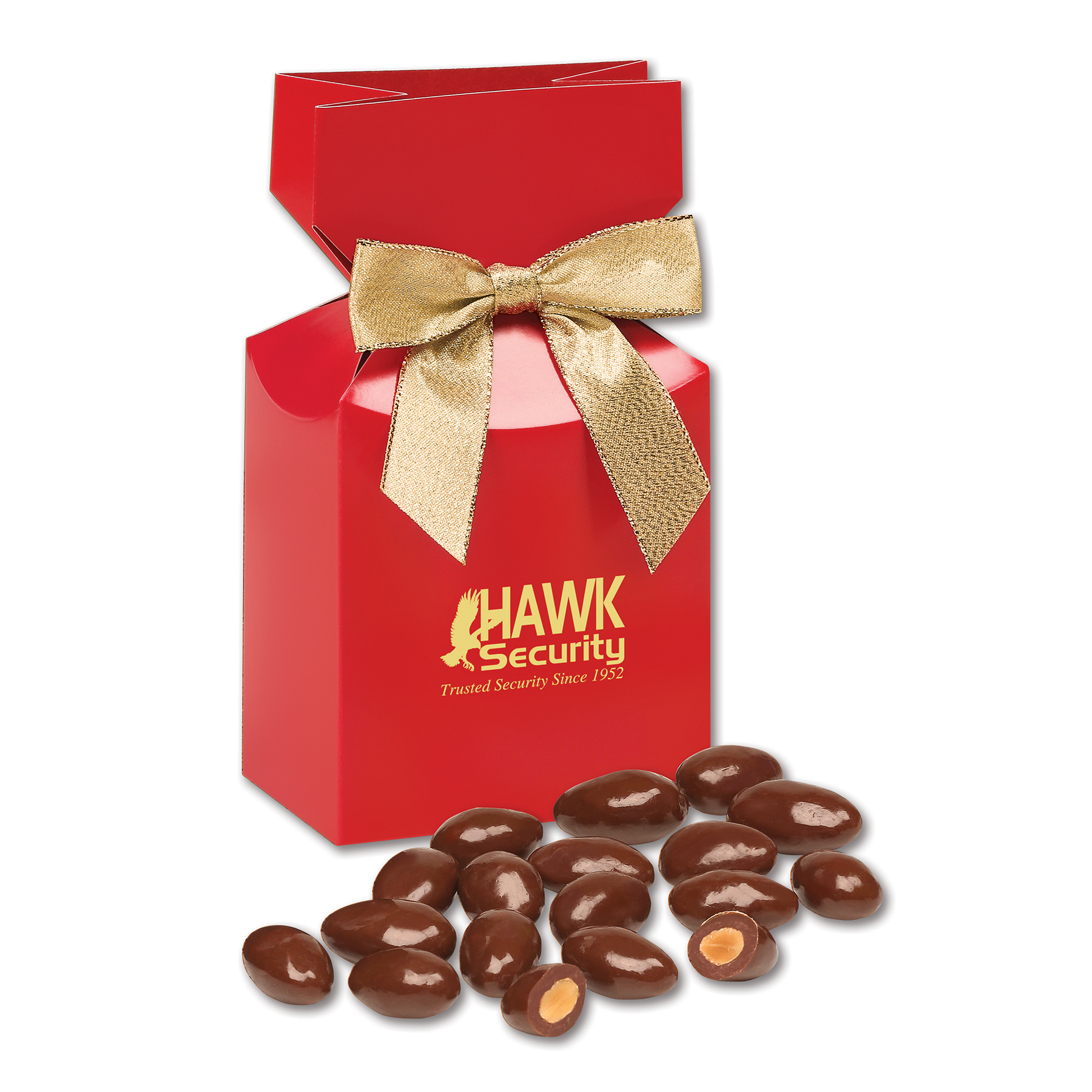 Red Gift Box w/Chocolate Covered Almonds 1