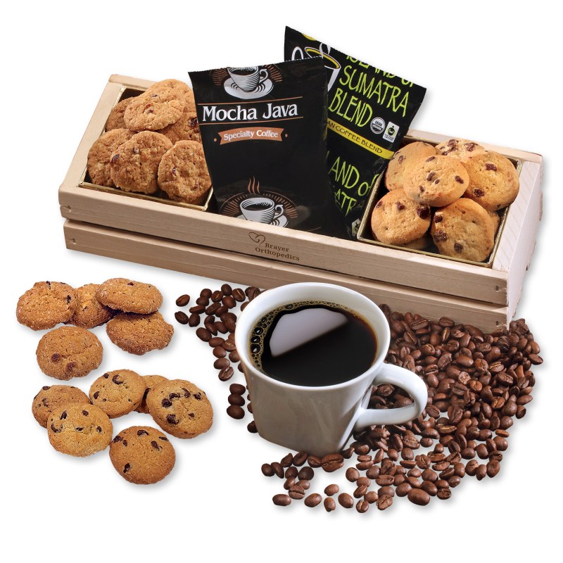 Wooden Crate w/Dunkable Delights Coffee & Cookies 1 Wooden Crate w/Dunkable Delights Coffee & Cookies 1