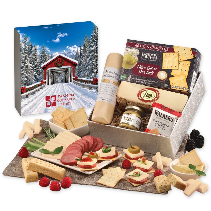 Snack Lover's Gift Box with Snow-covered Bridge Sleeve 1 Snack Lover's Gift Box with Snow-covered Bridge Sleeve 1