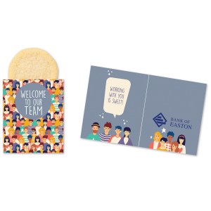 One Color Foil-Stamped Stock Welcoming Mini Sweeter Card with Single Sugar Cookie 1 One Color Foil-Stamped Stock Welcoming Mini Sweeter Card with Single Sugar Cookie 1