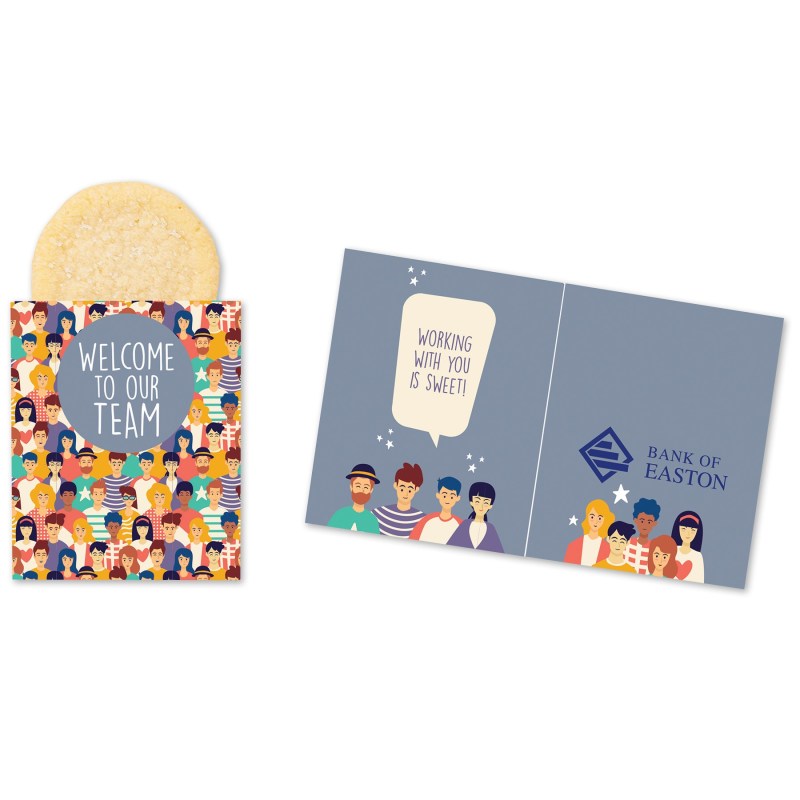 One Color Foil-Stamped Stock Welcoming Mini Sweeter Card with Single Sugar Cookie 1 One Color Foil-Stamped Stock Welcoming Mini Sweeter Card with Single Sugar Cookie 1