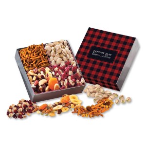 Red & Black Plaid Gift Box w/Gourmet Treats 1 Red & Black Plaid Gift Box w/Gourmet Treats 1