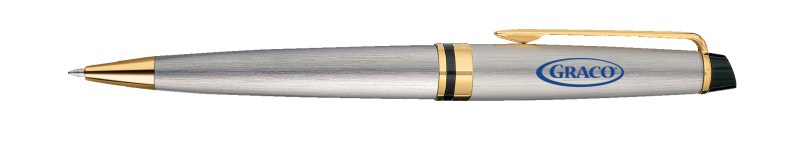 Waterman® Expert Stainless Steel Ballpoint Pen w/Gold Trim 1 Waterman® Expert Stainless Steel Ballpoint Pen w/Gold Trim 1