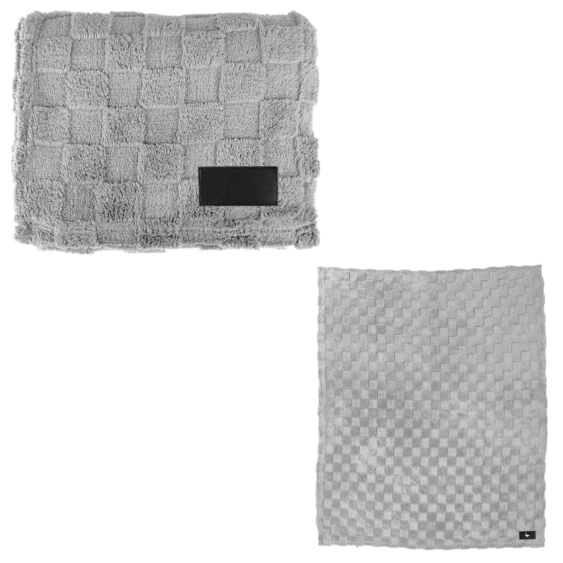 rPET Checkered Sherpa Fleece Blanket 1