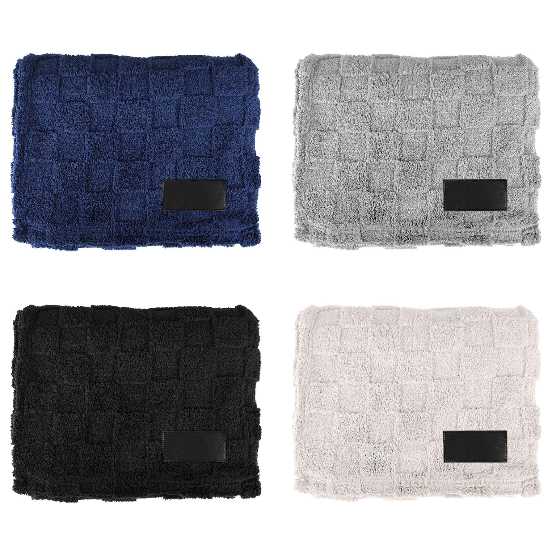 rPET Checkered Sherpa Fleece Blanket 1