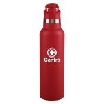 20 Oz. Surin Powder Coated Stainless Steel Bottle - Red/Silver 20 Oz. Surin Powder Coated Stainless Steel Bottle - Red/Silver