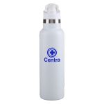 20 Oz. Surin Powder Coated Stainless Steel Bottle - White/Blue 20 Oz. Surin Powder Coated Stainless Steel Bottle - White/Blue