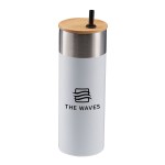 20 Oz. Stainless Steel Tumbler w/Bamboo Lid & Straw - Matte White 20 Oz. Stainless Steel Tumbler w/Bamboo Lid & Straw - Matte White