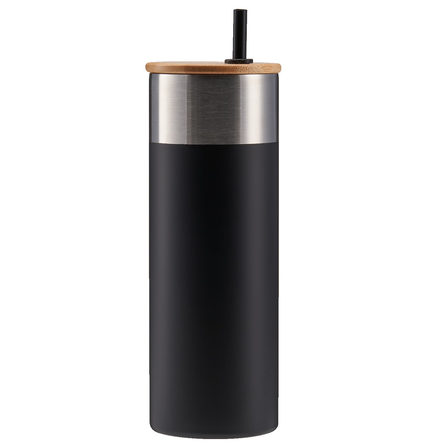 20 Oz. Stainless Steel Tumbler w/Bamboo Lid & Straw 1