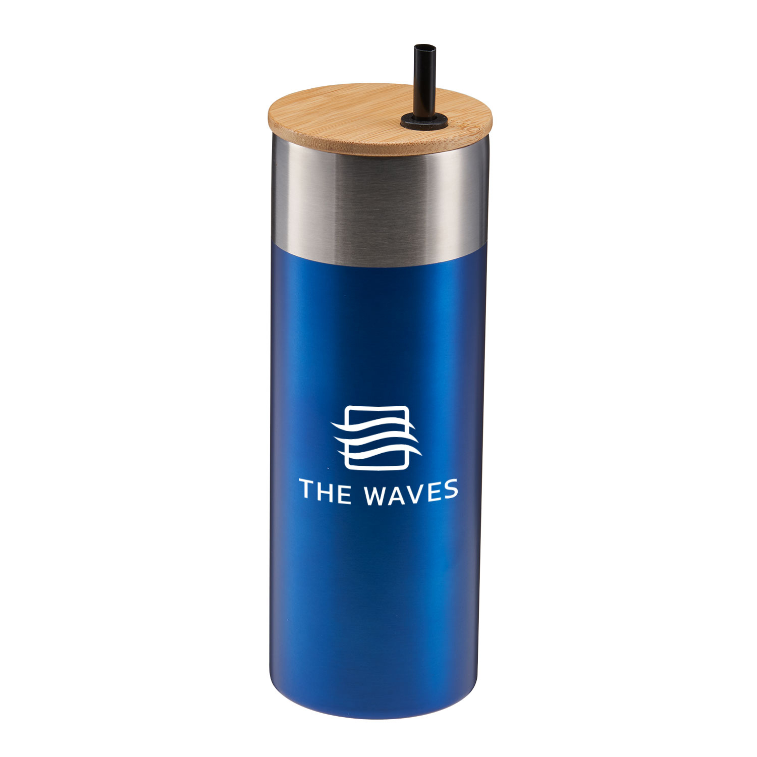 20 Oz. Stainless Steel Tumbler w/Bamboo Lid & Straw 1