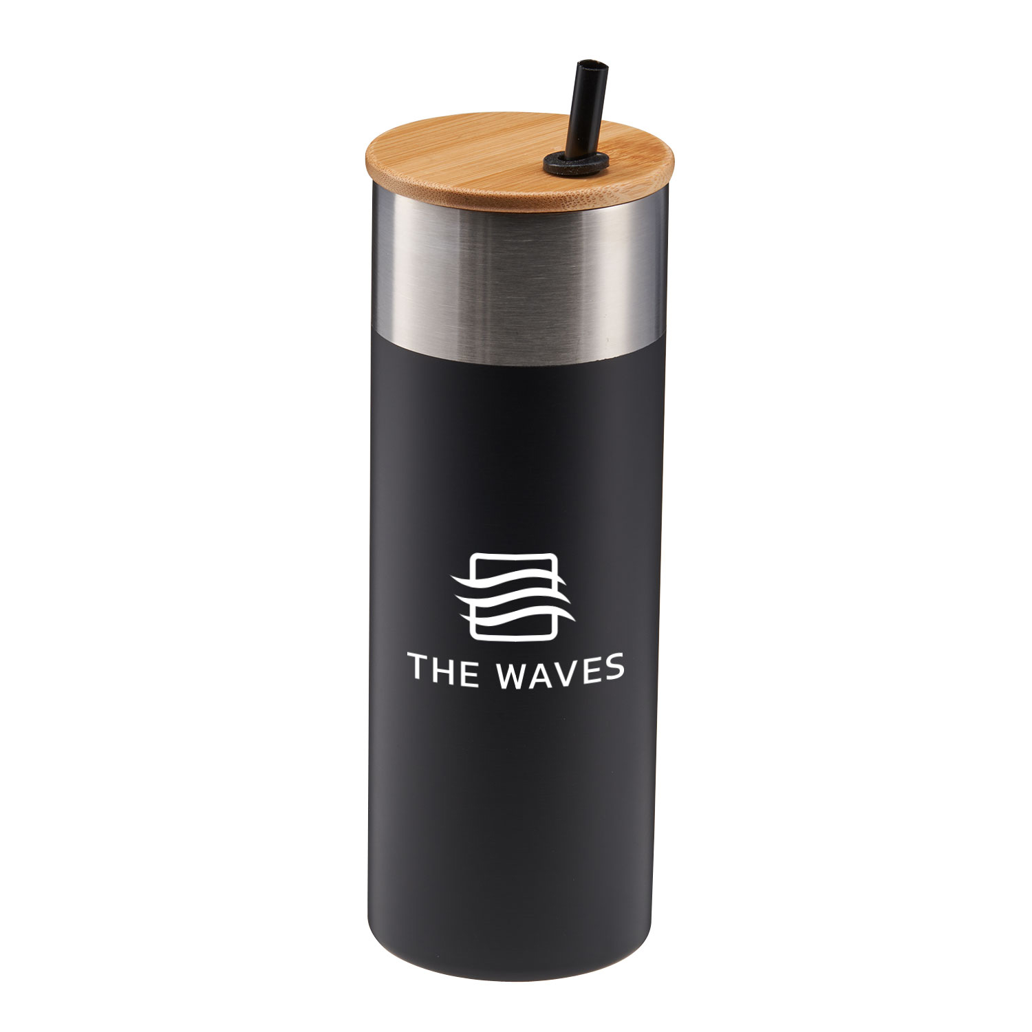 20 Oz. Stainless Steel Tumbler w/Bamboo Lid & Straw 1