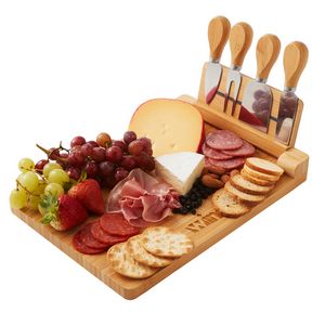 5-Piece Magnetic Bamboo Cheese Board Set 1 5-Piece Magnetic Bamboo Cheese Board Set 1