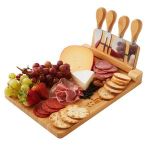 5-Piece Magnetic Bamboo Cheese Board Set 1 5-Piece Magnetic Bamboo Cheese Board Set 1