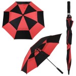48" Arc Windproof Vented Automatic Umbrella - Red-Black 48" Arc Windproof Vented Automatic Umbrella - Red-Black