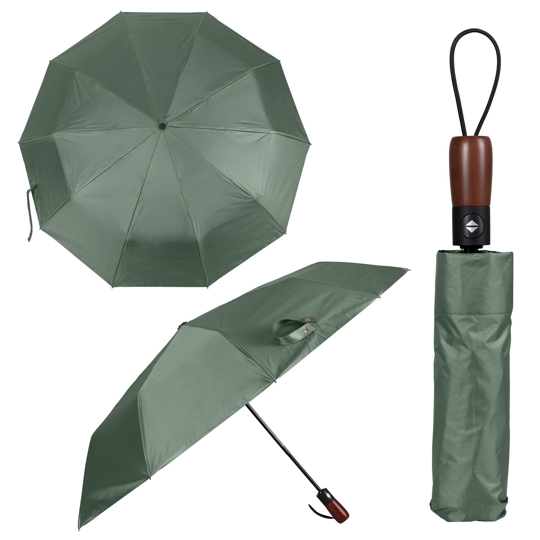 40'' Arc Gem Wooden Handle Automatic Umbrella 1