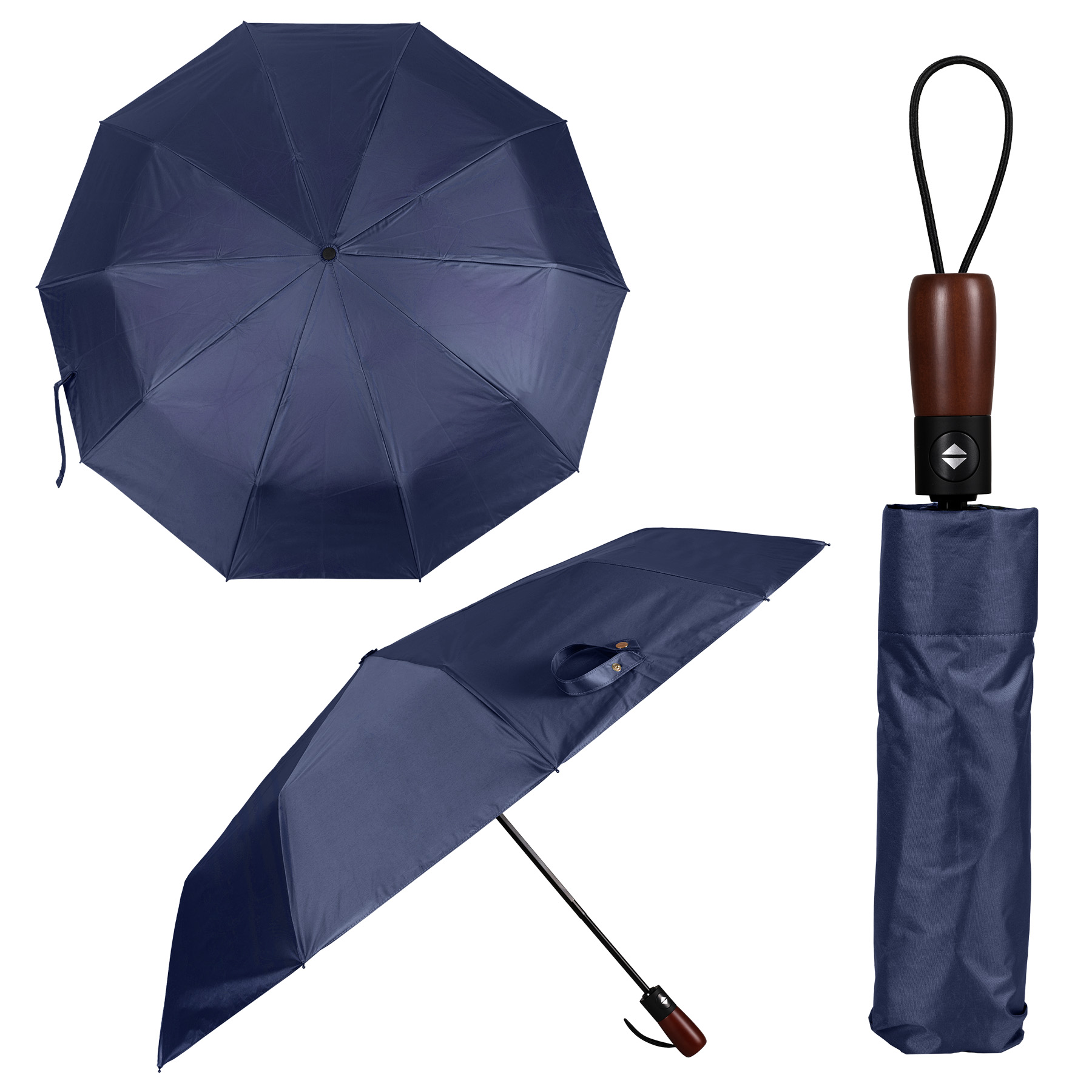40'' Arc Gem Wooden Handle Automatic Umbrella 1