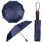 40'' Arc Gem Wooden Handle Automatic Umbrella - Navy Blue 40'' Arc Gem Wooden Handle Automatic Umbrella - Navy Blue