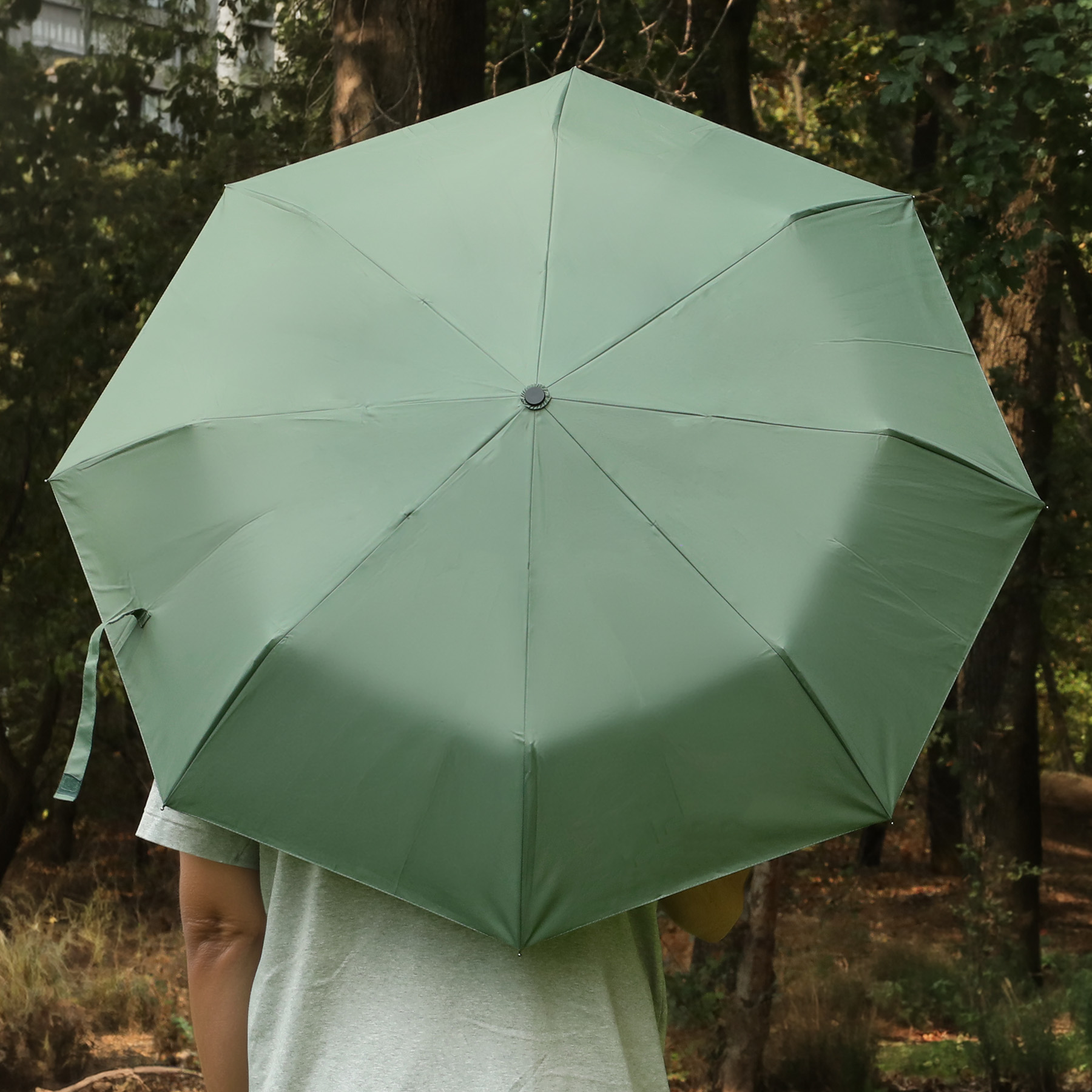 40'' Arc Gem Wooden Handle Automatic Umbrella 1