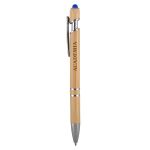 Gardena Bamboo Stylus Pen - Bamboo Brown/Chrome Silver Logo Front View Gardena Bamboo Stylus Pen - Bamboo Brown/Chrome Silver Logo Front View
