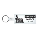 Rectangle Flexible Key Tag - Translucent Frost White Rectangle Flexible Key Tag - Translucent Frost White