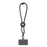 Phone Holder Wristlet w/Recycled RPET Cord - Black/Gray Phone Holder Wristlet w/Recycled RPET Cord - Black/Gray