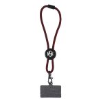 Phone Holder Wristlet w/Recycled RPET Cord - Black/Red Phone Holder Wristlet w/Recycled RPET Cord - Black/Red