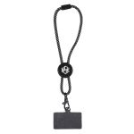 Phone Holder Wristlet w/Recycled RPET Cord - Black/White Phone Holder Wristlet w/Recycled RPET Cord - Black/White