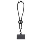 Phone Holder Wristlet w/Recycled RPET Cord - Black/White Phone Holder Wristlet w/Recycled RPET Cord - Black/White