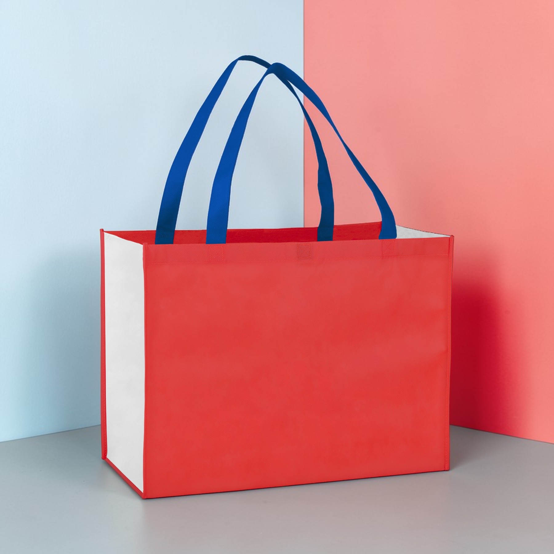 Color Combination Non-Woven Shopping Tote Bag 1