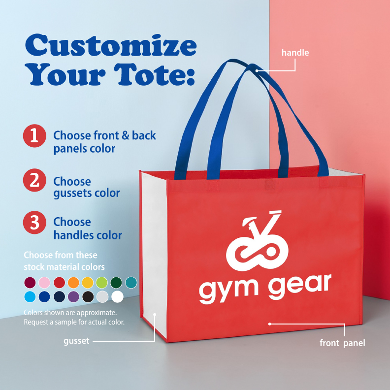 Color Combination Non-Woven Shopping Tote Bag 1