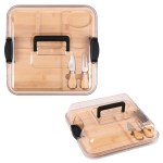 Square Bamboo Charcuterie Board w/Utensils & Lid 4 Square Bamboo Charcuterie Board w/Utensils & Lid 4