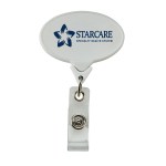 Oval Badge Reel Secure-A-Badge™ - White Oval Badge Reel Secure-A-Badge™ - White