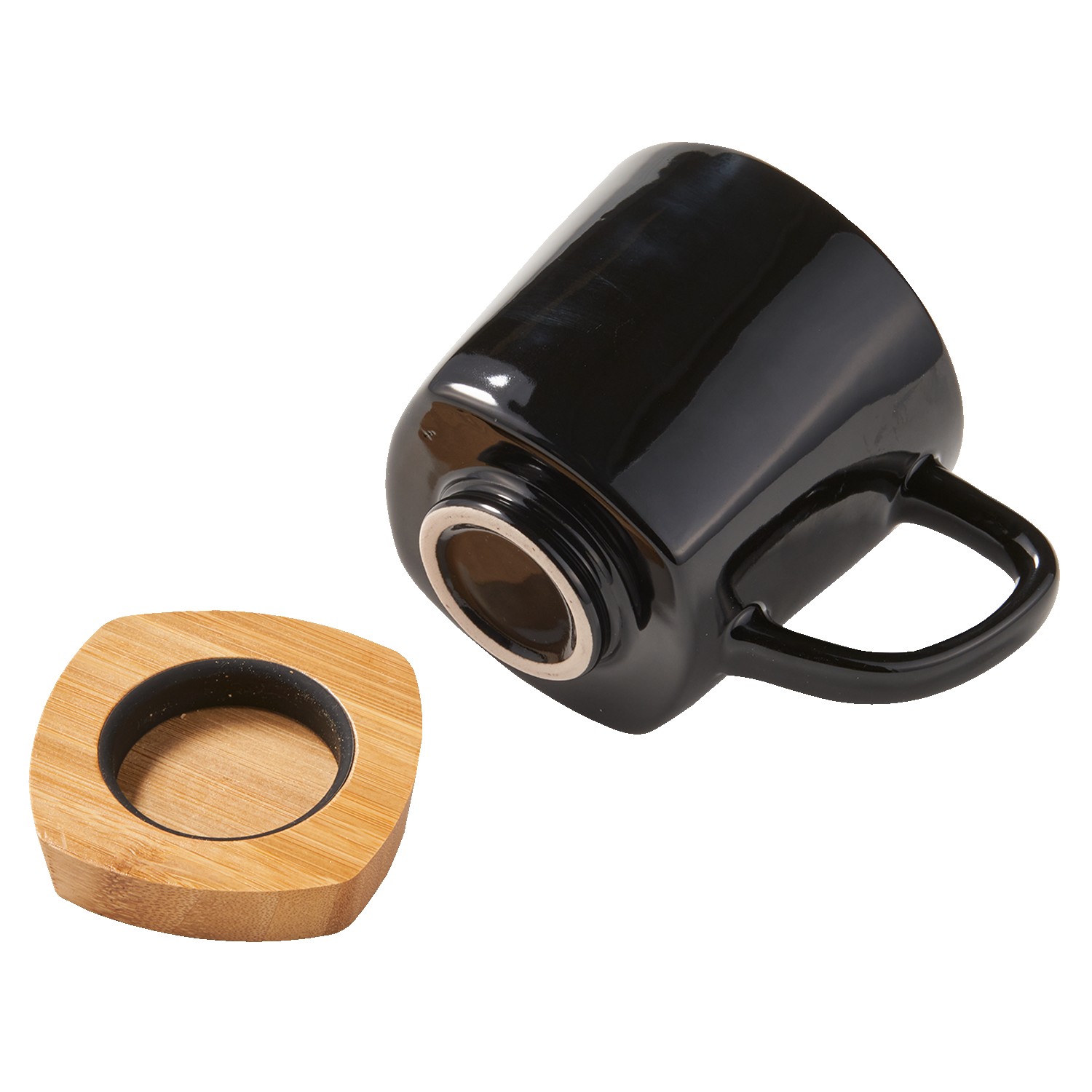 11 Oz. Ceramic Mug with Removable Bamboo Coaster 1