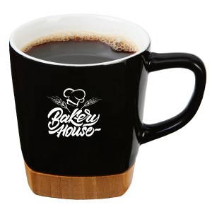 11 Oz. Ceramic Mug with Removable Bamboo Coaster 1 11 Oz. Ceramic Mug with Removable Bamboo Coaster 1