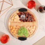 Round Bamboo Charcuterie Tray W/Lid (No Utensils) 1 Round Bamboo Charcuterie Tray W/Lid (No Utensils) 1