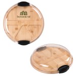 Round Bamboo Charcuterie Tray W/Lid (No Utensils) 3 Round Bamboo Charcuterie Tray W/Lid (No Utensils) 3