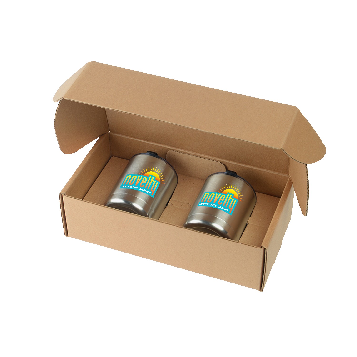 10 Oz. Stainless Steel Low Ball Glasses Gift Box Set 1