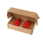 10 Oz. Stainless Steel Low Ball Glasses Gift Box Set - Brick Red 10 Oz. Stainless Steel Low Ball Glasses Gift Box Set - Brick Red