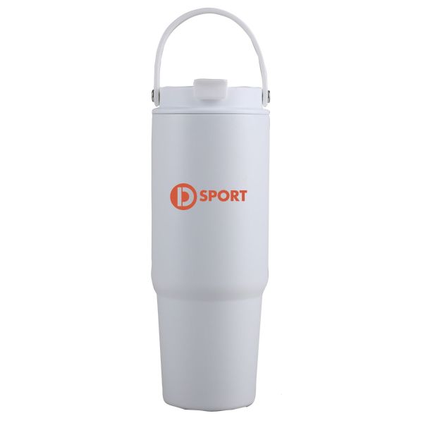 27 Oz. Siam Powder Coated Recycled Stainless Steel Tumbler w/Carrying Handle 1