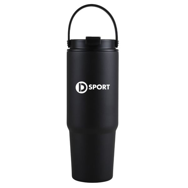 27 Oz. Siam Powder Coated Recycled Stainless Steel Tumbler w/Carrying Handle 1