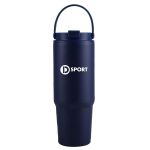 27 Oz. Siam Powder Coated Recycled Stainless Steel Tumbler w/Carrying Handle - Dark Blue 27 Oz. Siam Powder Coated Recycled Stainless Steel Tumbler w/Carrying Handle - Dark Blue