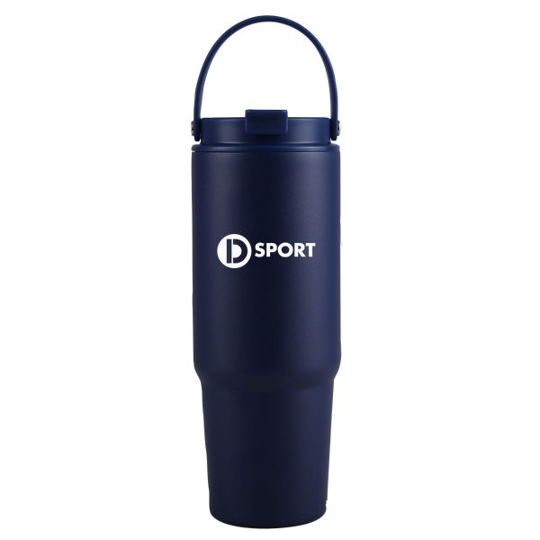 27 Oz. Siam Powder Coated Recycled Stainless Steel Tumbler w/Carrying Handle 1