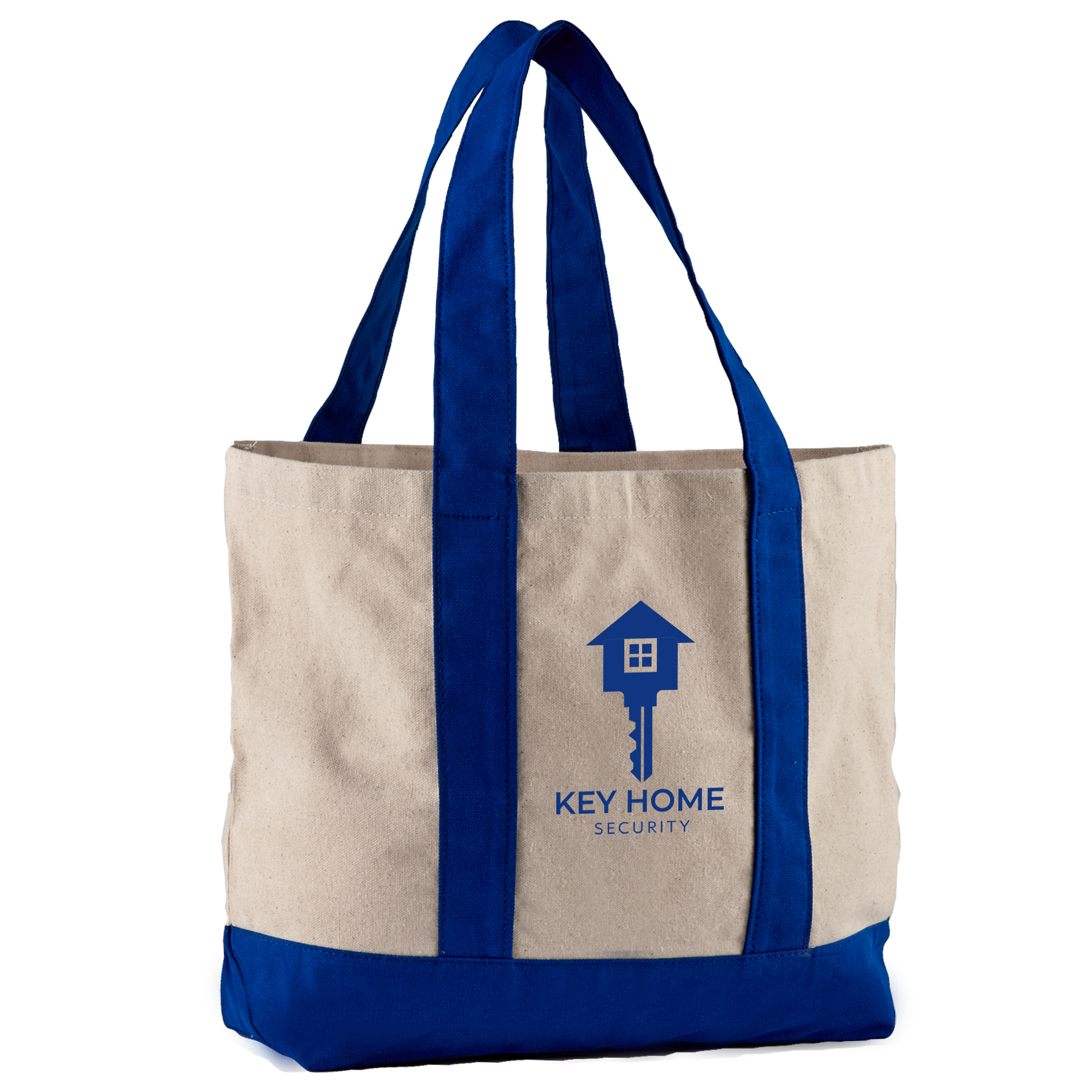 10 Oz. Newport Cotton Canvas Striped Tote Bag 1