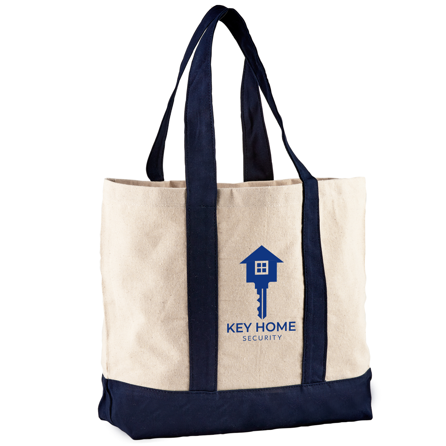 10 Oz. Newport Cotton Canvas Striped Tote Bag 1